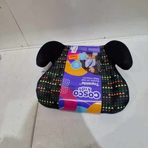 COSCO KIDS TOPSIDE LIGHTWEIGHT BACKLESS BELT-POSITIONING BOOSTER CAR SEAT - 40-100LB MAX - DIAMOND DAZE/BLACK/TRIANGLES (MODEL: 22976CEJQ6) image 3