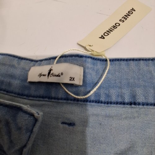 WOMEN'S AGNES ORINDA JIGHT WASIT DENIM SKIRT - 2X - LIGHT BLUE image 3