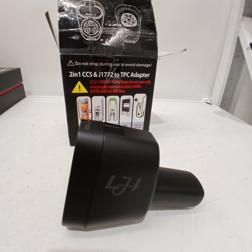 EV CHARGING CCS & J1772 TO TPC ADAPTER - CCS1 500 V DC 200KW MAX; J1772 240 V AC 80A MAX - BLACK image 2