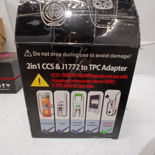 EV CHARGING CCS & J1772 TO TPC ADAPTER - CCS1 500 V DC 200KW MAX; J1772 240 V AC 80A MAX - BLACK image 3