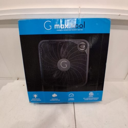 GENESIS DURABLE LIGHTWEIGHT HIGH VELOCITY FLOOR BOX FAN - 3 SETTINGS - 3.94" X 4.72" X 4.72" - BLACK (MODEL: G20BOX-BLK) image 4