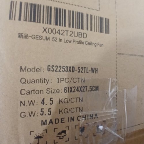 GESUM 3-BLADE FLUSH MOUNT 6-SPEED CEILING FAN LIGHT - 52" - WHITE (MODEL: GS2253XD-52TL-WH) image 5