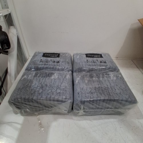 72PK MENS DEPENDS MAXIMUM ABORPTION INCONTINENCE DIAPERS WITH DRYSHIELD TECHNOLOGY LARGE - GREY (MODEL: 54203) image 3