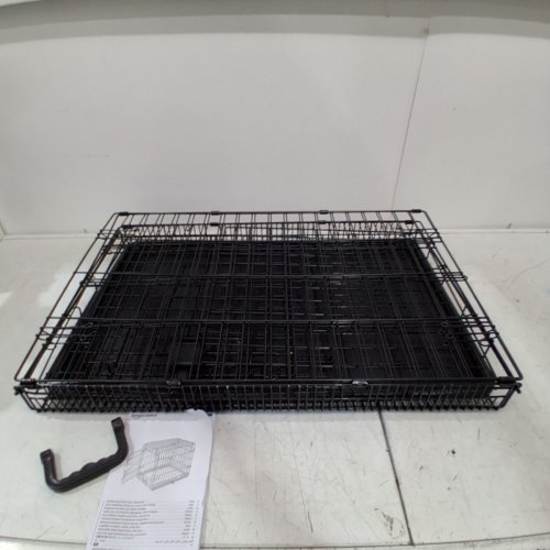 AMAZON BASICS SINGLE DOOR FOLDABLE METAL WIRE DOG CRATE WITH TRAY - 30" X 19" X 21" - BLACK (MODEL: 9001N-30A) image 7