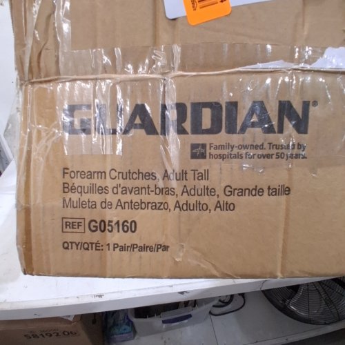 2PK GUARDIAN MEDLINE FOREARM CRUTCHES - ADULT, TALL - FITS USERS 5FT 10" TO 6FT 6" - 300 LBS - SILVER (MODEL: G05160) image 2