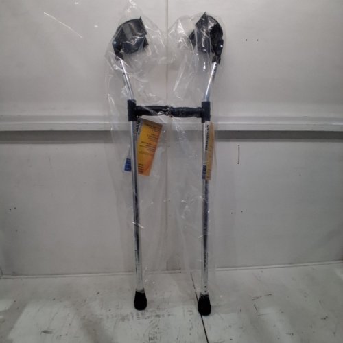2PK GUARDIAN MEDLINE FOREARM CRUTCHES - ADULT, TALL - FITS USERS 5FT 10" TO 6FT 6" - 300 LBS - SILVER (MODEL: G05160) image 3