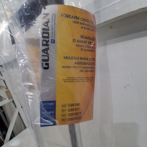 2PK GUARDIAN MEDLINE FOREARM CRUTCHES - ADULT, TALL - FITS USERS 5FT 10" TO 6FT 6" - 300 LBS - SILVER (MODEL: G05160) image 4