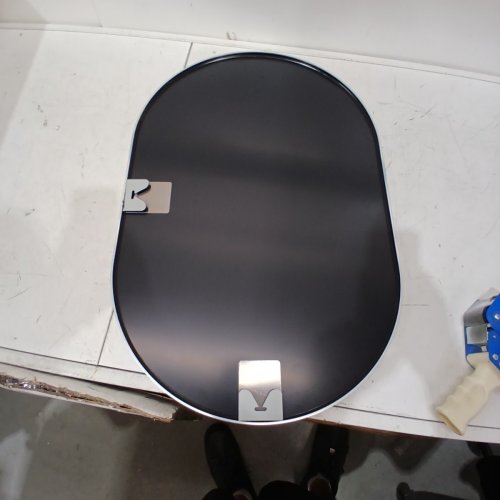 MODERN WALL MOUNTED OVAL MIRROR - 20" X 29.5" - CHROME image 3