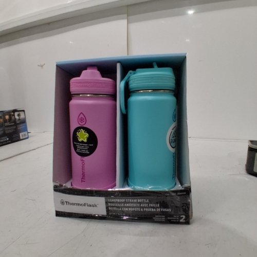 2PK THERMOFLASK STAINLESS STEEL BOTTLE - 16OZ - PINK/TEAL (MODEL:2880559) image 4