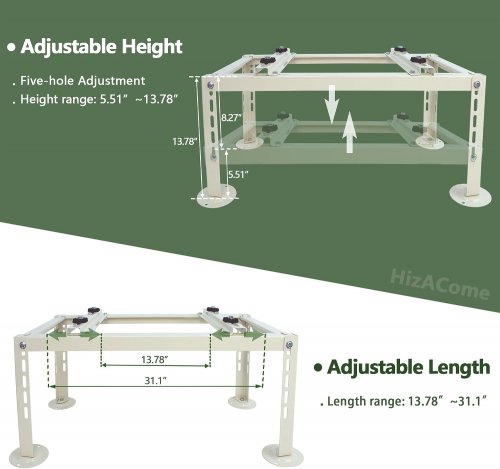 HIZACOME ADJUSTABLE HEAVY DUTY MINI SPLITS STAND FOR 9000-36000 BTU AIR CONDITIONER/HEAT PUMPS (MODEL: HZ003-900*450) image 4