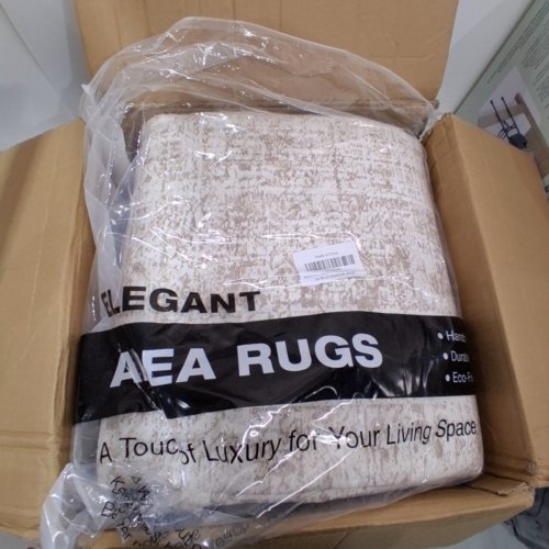SOALMOST NON-SLIP MACHINE WASHABLE AREA RUG - 9FT X 12FT - BEIGE image 2