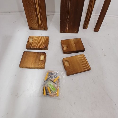 2PK HEIMLOVE SOLID WOOD NURSERY FLOATING SHELVES FOR WALL - 31.5" - RUSTIC BROWN image 3