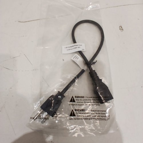 1.5FT COMPUTER POWER CORD - (10A, 125 V, 1250W) 5-15P TO C-13, SVT 18/3 - BLACK image 3