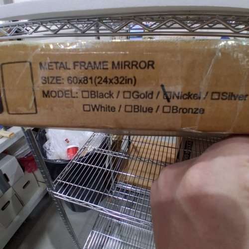 METAL FRAMED WALL MOUNTED RECTANGLE VANITY MIRROR - 32" X 24" - SILVER image 2