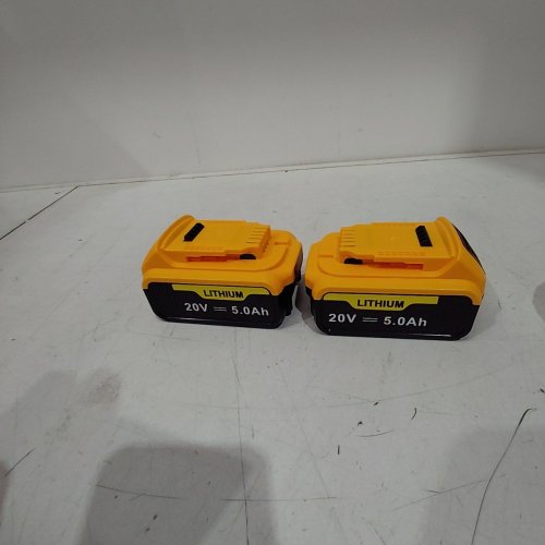2PK RECHARGEABLE LITHIUM ION BATTERIES - COMPATIBLE WITH DEWALT TOOLS - 20 V 5.0 AH - YELLOW / BLACK (MODEL: DCB206) image 4