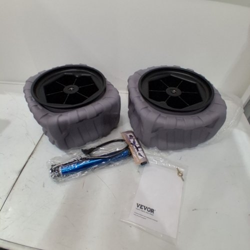 2PK BEACH CART BALLOON WHEELS WITH HAND AIR PUMP - 16" X 8" - 176LB MAX - GREY (MODEL: Y05018) image 2