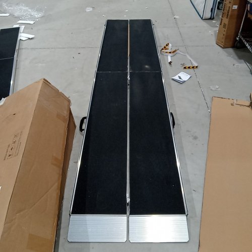 FOLDING ALUMINUM WHEELCHAIR RAMP - 12FT - BLACK / SILVER (MODEL: WRO4-12FT-2ZC) image 2