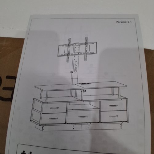 LED TV STAND WITH TV MOUNT CHARGING STATION AND STORAGE - FITS TVS UP TO 70" - BLACK (MODEL:AJ-DJ504285_1) image 3