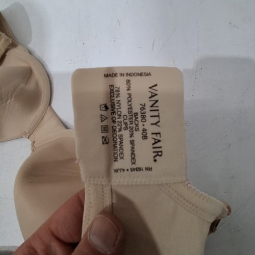 WOMEN'S VANITY FAIR BEAUTY-BACK FULL-FIGURE UNDERWIRE BRA - 40B - BEIGE (STYLE: 76380) image 3