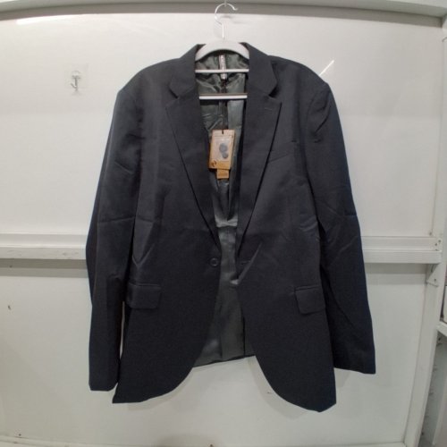 MEN'S PJ PAUL JONES CASUAL ONE-BUTTON BLAZER COAT V-NECK - LARGE - DARK GREY image 3