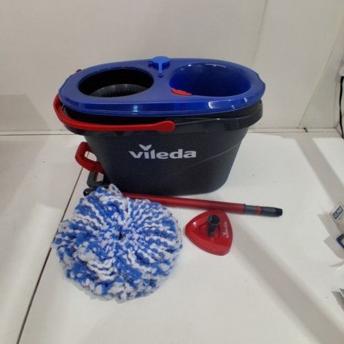 VILEDA EASYWRING RINSECLEAN SPIN MOP & BUCKET SYSTEM - GREY/BLUE image 2