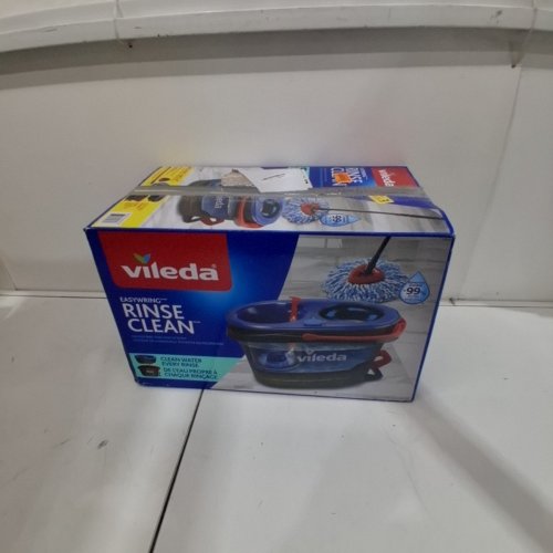 VILEDA EASYWRING RINSECLEAN SPIN MOP & BUCKET SYSTEM - GREY/BLUE image 4