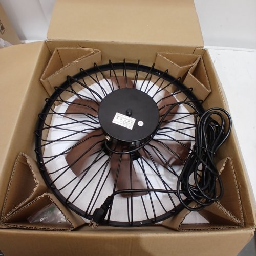 DEPULEY OUTDOOR CEILING FAN WITH LIGHT WATERPROOF PLUG IN REMOTE - 20" 120V - BLACK/BROWN (MODEL: WS-FPZ192-18C-BR) image 3