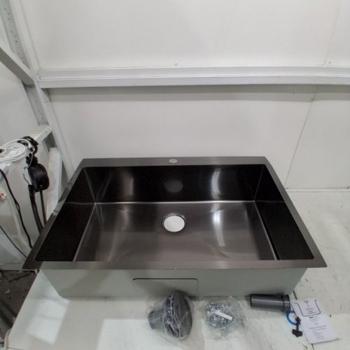 VAPSINT DROP-IN TOP MOUNT KITCHEN SINK - 33" X 22" - GUNMETAL BLACK/STAINLESS STEEL (MODEL: TGR07BY) image 3