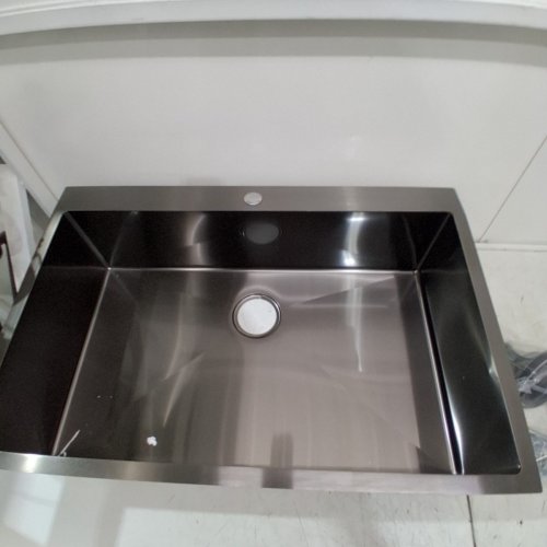 VAPSINT DROP-IN TOP MOUNT KITCHEN SINK - 33" X 22" - GUNMETAL BLACK/STAINLESS STEEL (MODEL: TGR07BY) image 5