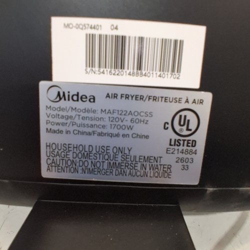 MIDEA WIDE MAX AIR FRYER OVEN - 12.7QT - BLACK/STAINLESS STEEL (MODEL: MAF122AOCSS/1993097) image 7