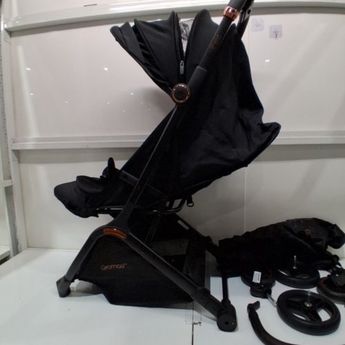 GROMAST GRAVITY FOLDING BABY STROLLER ADJUSTABLE BACKREST CANOPY - BLACK (MODEL: GT077) image 4