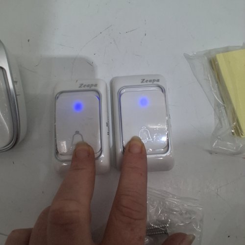 2PK ZEAPA WIRELESS DOORBELL - 2 RECEIVERS + 2 TRANSMITTERS, WATERPROOF, 1300FT RANGE, 58 CHIMES, SILENT MODE - WHITE/SILVER (MODEL: HBT600-3) image 2