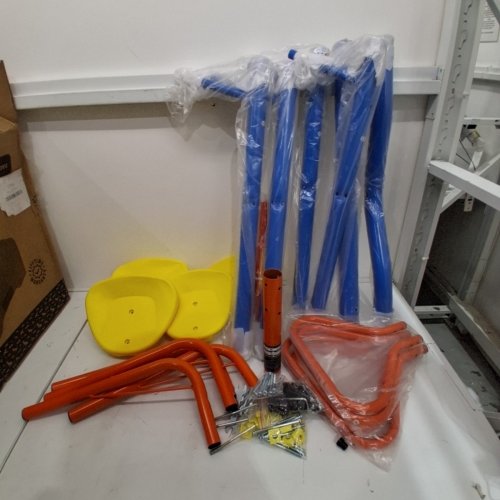 VEVOR KIDS 4 SEATER SIT AND SPIN SEESAW - 110LBS -ORANGE/YELLOW (MODEL-84019A) image 2