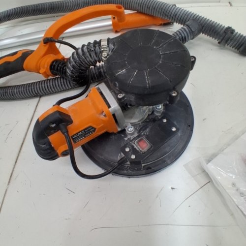 VELPAX ELECTRIC CORDED DRYWALL SANDER WITH LED LIGHT, VACUUM BAG AND ACCESSORIES - 1250 WATTS - 500-1800RPM SPEED - ORANGE/SILVER (MODEL: 225A) image 5