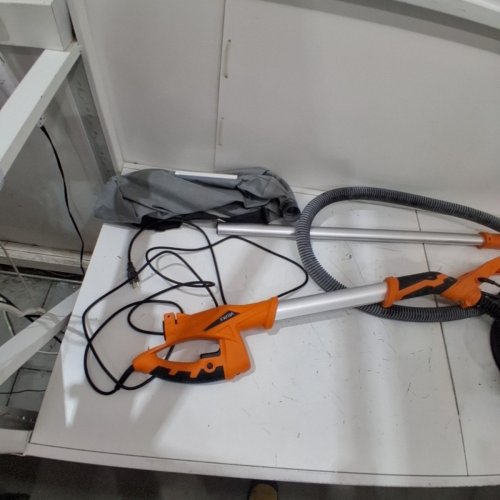 VELPAX ELECTRIC CORDED DRYWALL SANDER WITH LED LIGHT, VACUUM BAG AND ACCESSORIES - 1250 WATTS - 500-1800RPM SPEED - ORANGE/SILVER (MODEL: 225A) image 6