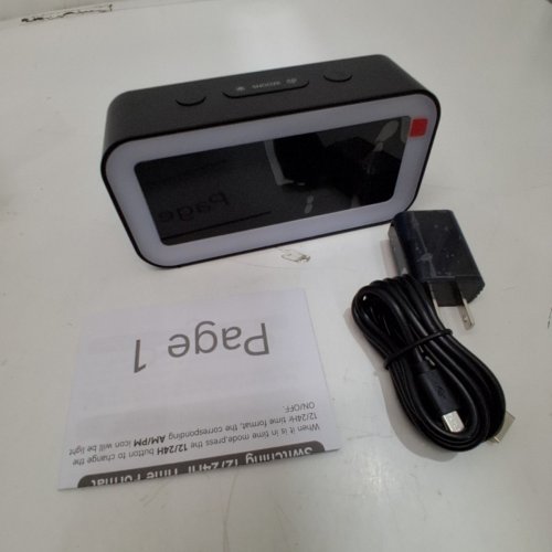 YUNJAYI ALARM CLOCK FOR KIDS ADULT,LIGHT ALARM CLOCK WITH SIMPLE LED DISPLAY 8 RGB NIGHT LIGHT - BLACK image 3