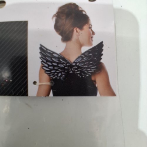 ADULT UNISEX ANGEL WINGS - OSFM - BLACK image 2