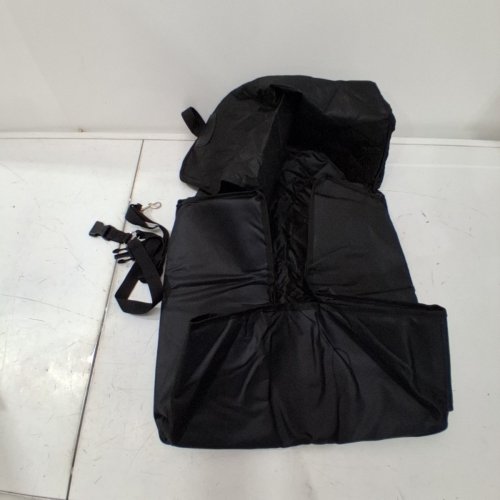 PORTABLE WASHABLE PET CAR BED WITH SAFETY LEASH - 16" - BLACK image 2