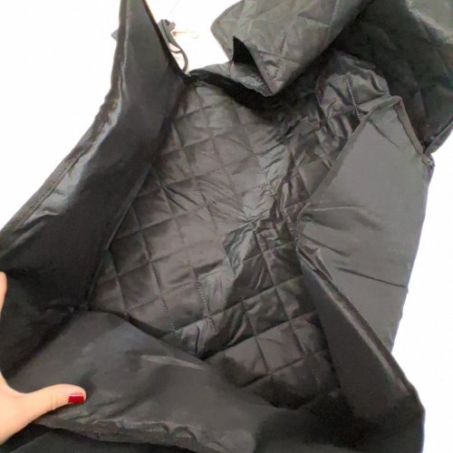 PORTABLE WASHABLE PET CAR BED WITH SAFETY LEASH - 16" - BLACK image 3