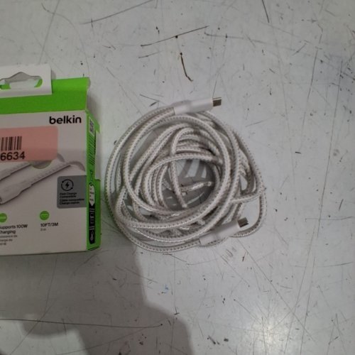 BELKIN BOOSTCHARGE BRAIDED USB-C TO USB-C CABLE - 100W - 10FT - WHITE (MODEL : CAB014BT2MWH) image 2