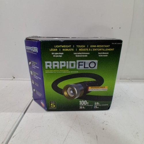 RAPID FLO COMPACT KINK RESISTANT GARDEN HOSE - 100FT - BLACK (MODEL: 1845730) image 3