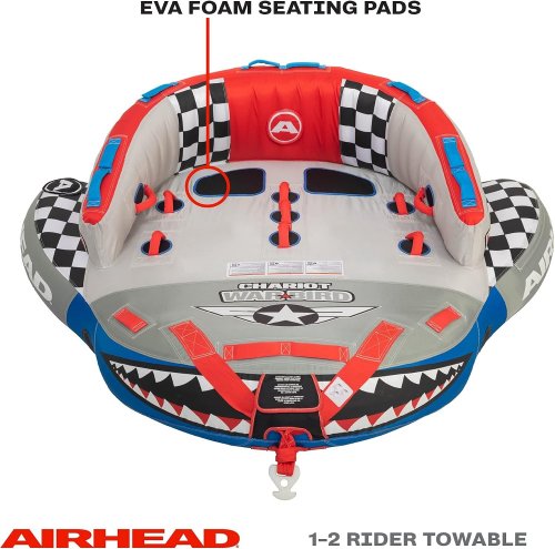 AIRHEAD 1-3 RIDER TOWABLE TUBE FOR BOATING - RED, BLUE, GRAY, BLACK AND WHITE (MODEL:AHCW-1780) image 2