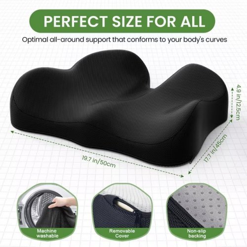 LOLSEA MEMORY FOAM OFFICE CHAIR SEAT CUSHION - BLACK image 2