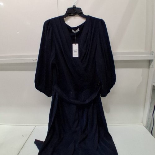 CITY CHIC PLUS SIZE OPULENT ELBOW SLEEVE WRAP DRESS - 20 - NAVY image 2