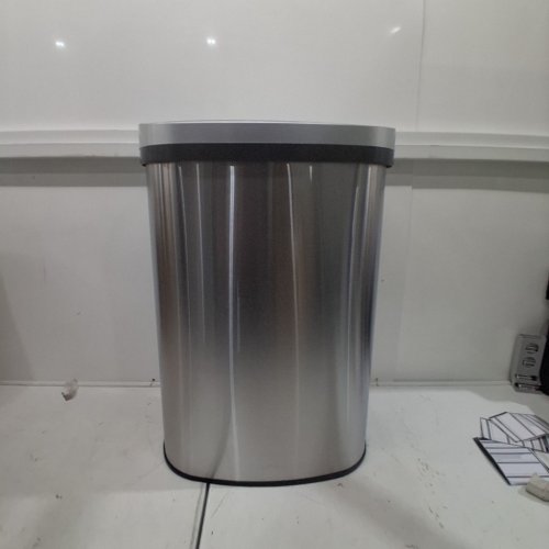 BESTOFFICE STAINLESS STEEL AUTOMATIC TRASH CAN WITH LID - 22" - SILVER image 5