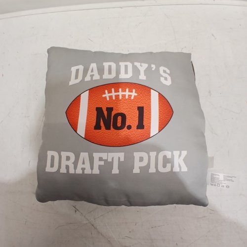 WAY TO CELEBRATE DADDY'S NO. 1 DRAFT PICK PILLOW - 13" - GREY image 2