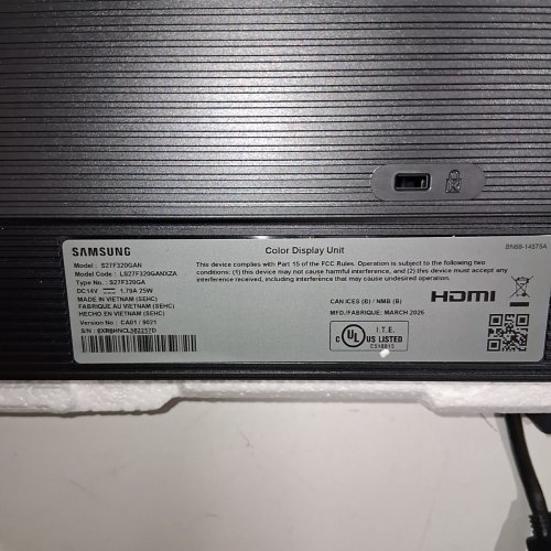 SAMSUNG S3 27" FHD MONITOR WITH IPS PANEL, FLICKER FREE, EYE SAVER MODE - BLACK - (MODEL:S27F320GAN) image 4