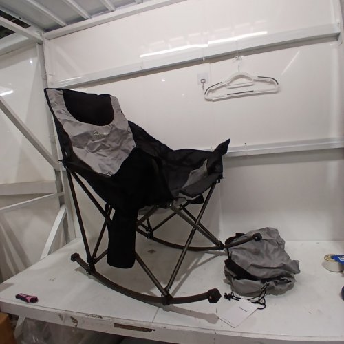 SUNNY FEEL FOLDING ROCKING CAMPING CHAIR - UP TO 500 LBS - GREY BLACK image 3