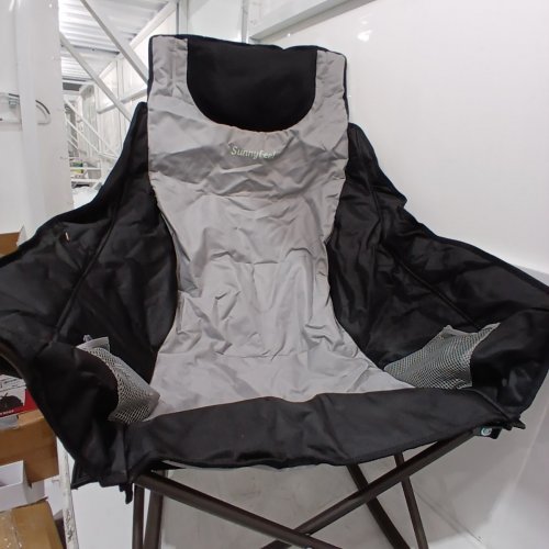 SUNNY FEEL FOLDING ROCKING CAMPING CHAIR - UP TO 500 LBS - GREY BLACK image 4