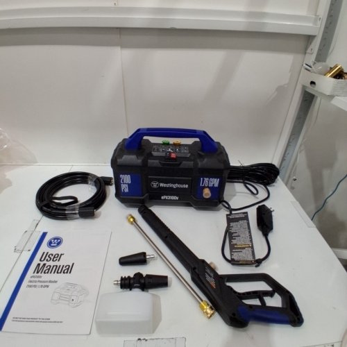 WESTINGHOUSE HANDHELD ELECTRIC PRESSURE WASHER WITH INTERCHANGEABLE NOZZLES - 2100PSI - 1.7GPM - BLACK/BLUE (MODEL: EPX3100V) image 3